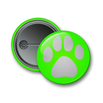 Reflektierender Ansteckbutton - grüne Pfote